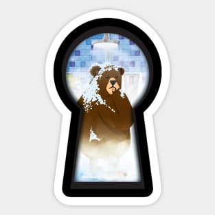 Dalston Bear in Shower Sticker